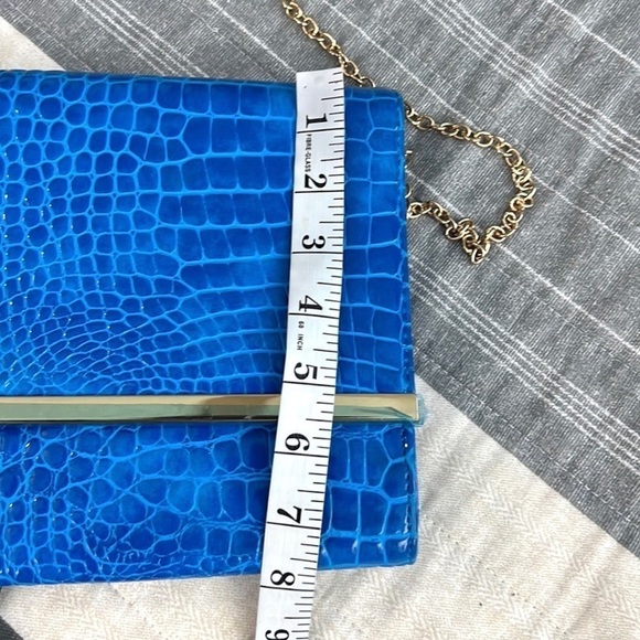 💙Yoki Shoulder Bag& Clutch,Removable Gold Shoulder Chain, GORGEOUS Royal Blue - Picture 9 of 12